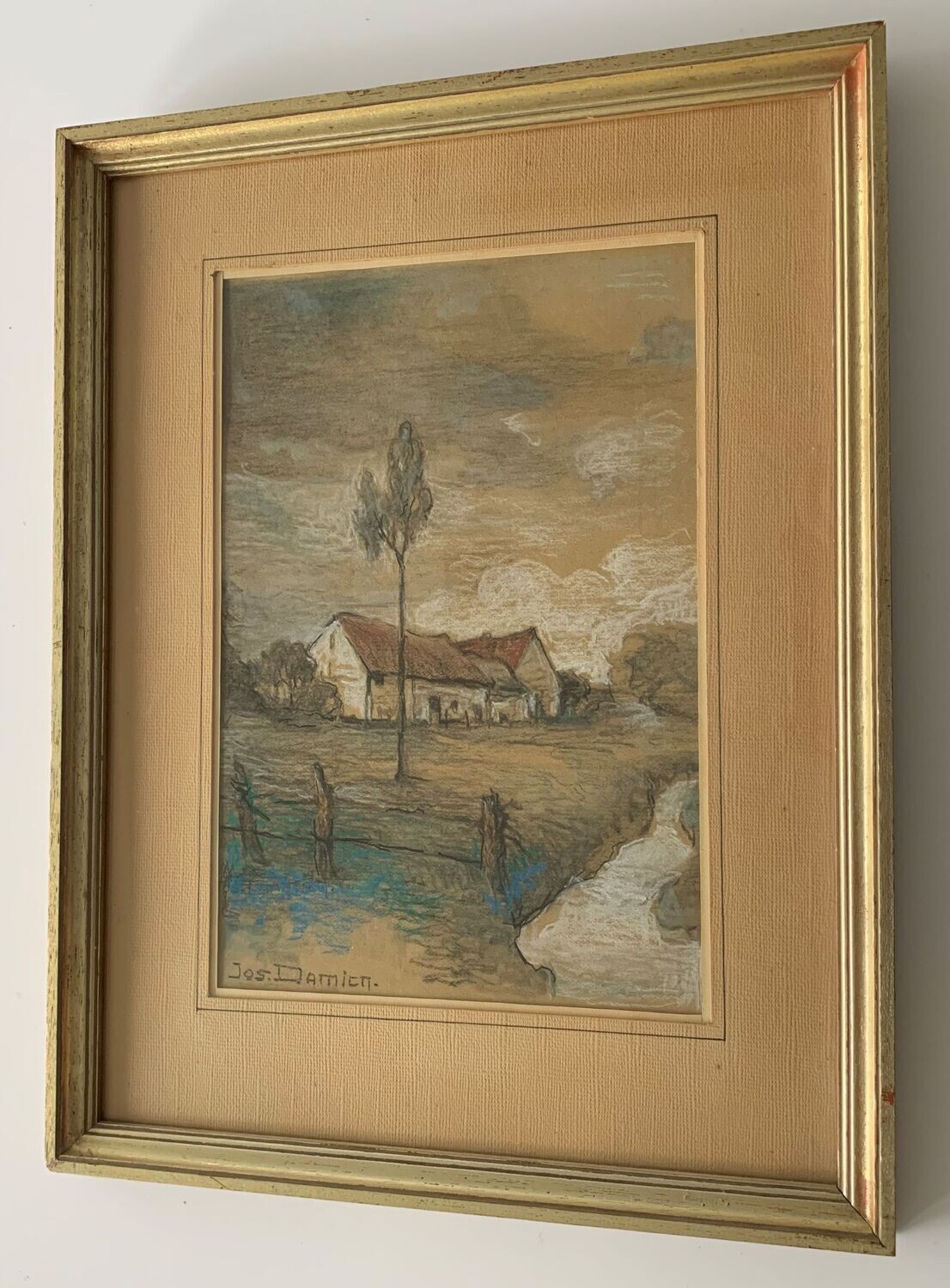 Jos Damien, Landschap met beek en boerderij
