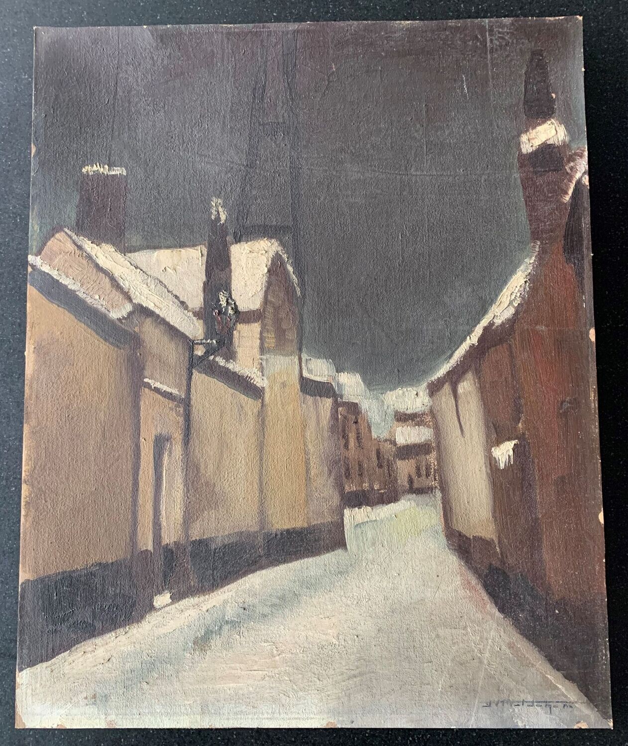Winters stadsgezicht, Jef Van Maldegem