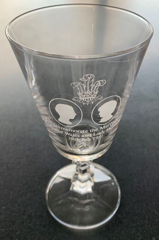 Herdenkingsglas huwelijk Prins Charles en Lady Di