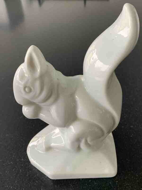 Art Deco porcelain sculpture of squirrel