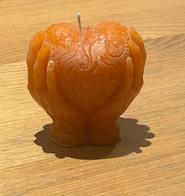 Heart Candle Orange