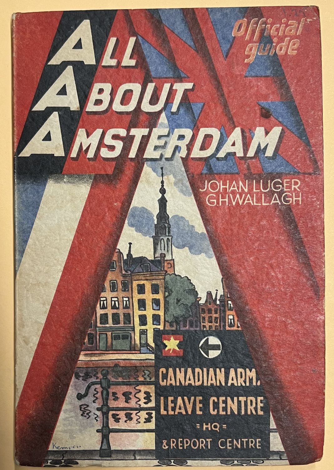 ohan Luger, G.H. Wallach, P.G. Adrian, All About Amsterdam (drawings by Berend Kemper and G. van El), Amsterdam: W.L. Salm&amp; Co. 'T Skeeve Huys, 1945, 64 pp, map.