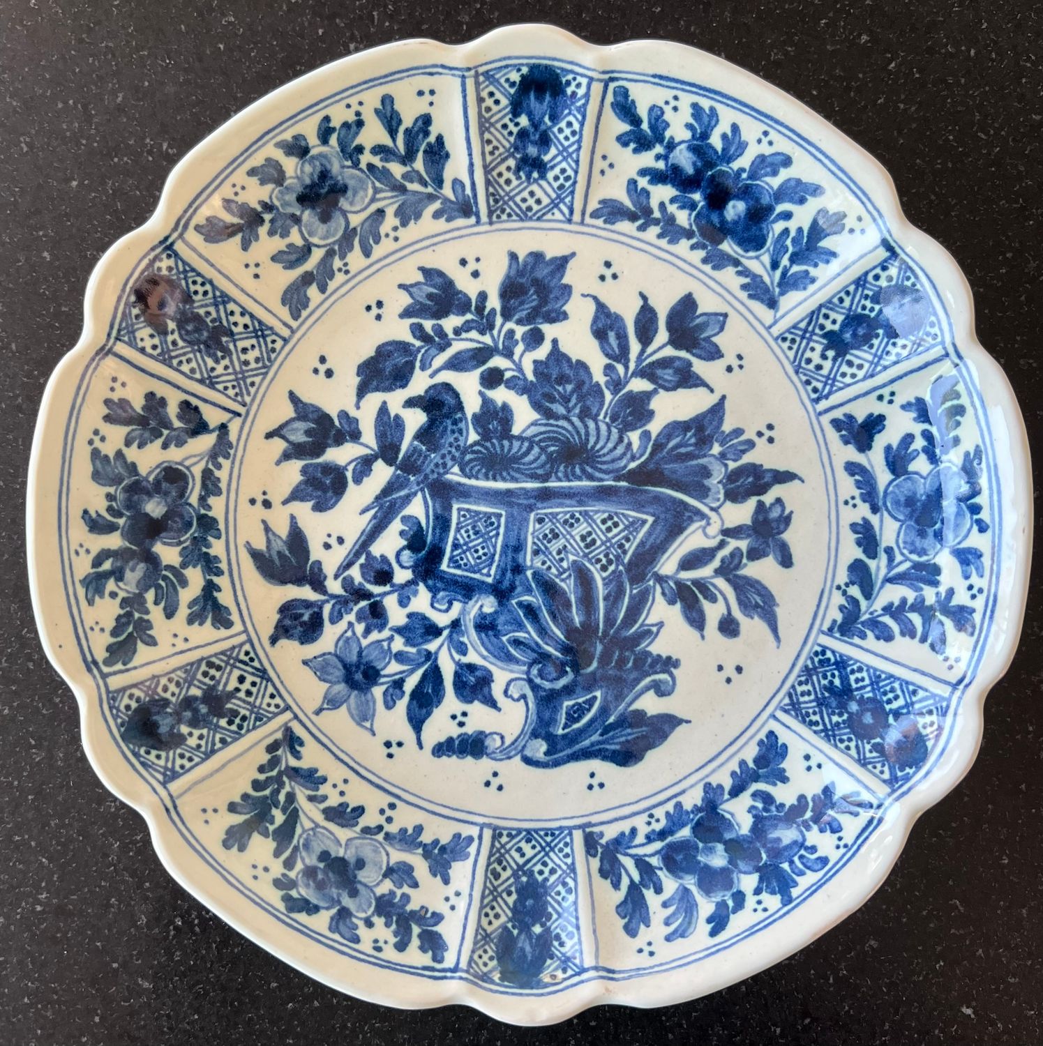 Handbeschilderd Delftsblauw wandbord (Oud Delft, Nijmegen)
