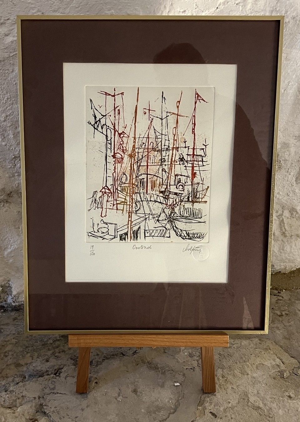 Oostende Visserskaai (‘Oostend’) Kunstenaar: André Colpin (Elsene 1939).