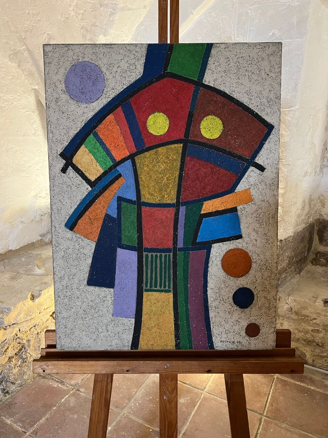 Abstract schilderij. Acrylverf op doek. Gesigneerd rechtsonder: Arens R. 05 Abstract schilderij. Acrylverf op doek. Gesigneerd rechtsonder: Arens R. 05