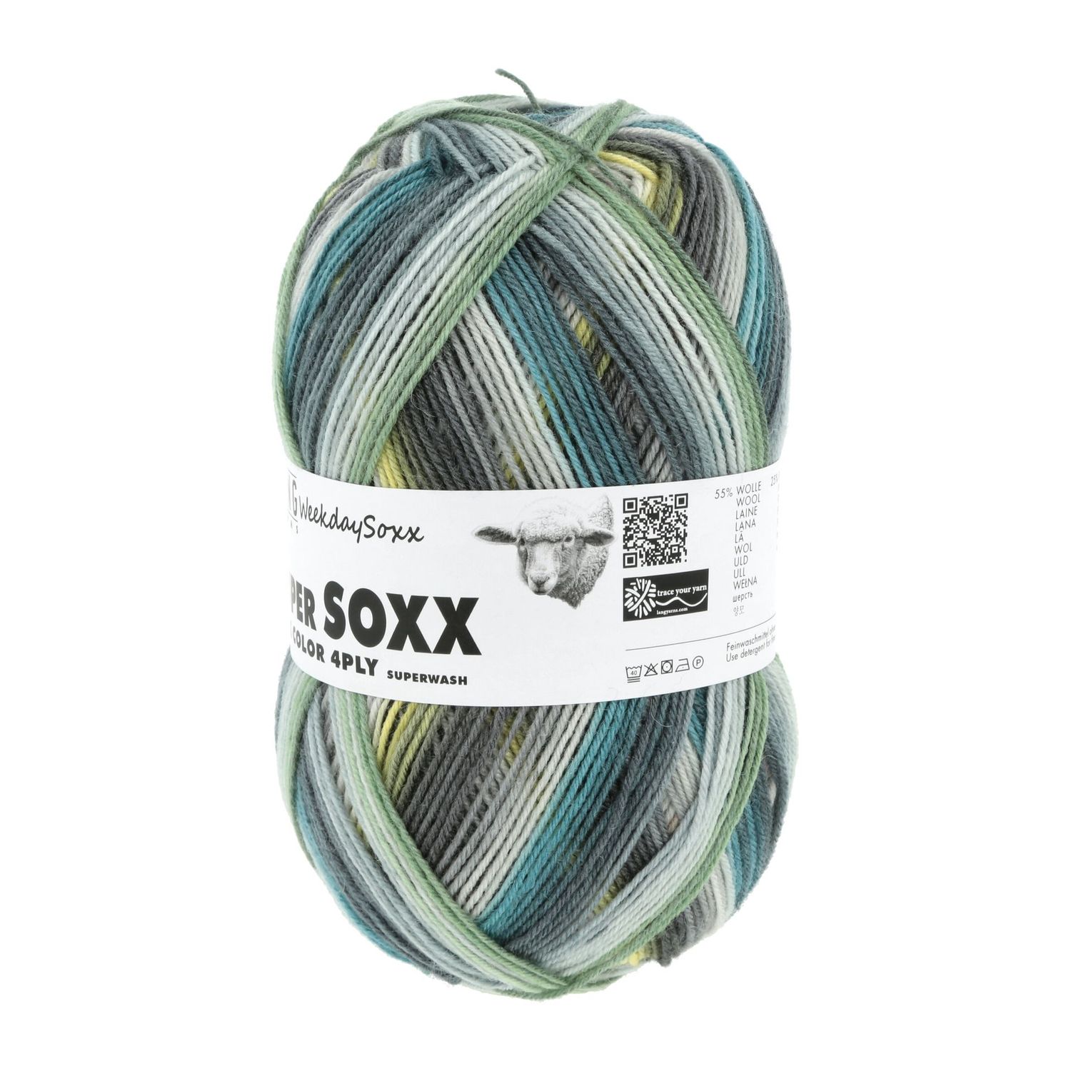 Lang Yarns Super SOXX Silk color WeekdaySoxx