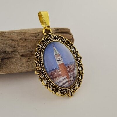 Medaillon "Campanile di San Marco" Antikgold Oval