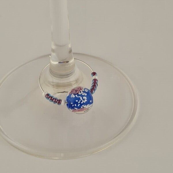 Weinglas-Creole Murano "Glasperle Seerosenteich"