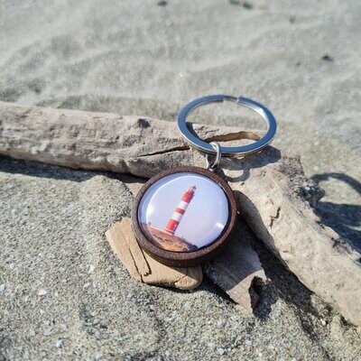 Schlüsselanhänger "Leuchtturm Amrum" Holz