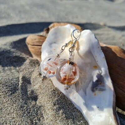 Ohrringe "Vollmond" - echtes Muranoglas & Silber