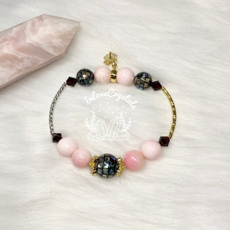 Queen Conch Shell &amp; Abalone Shell Bracelet (Diana)