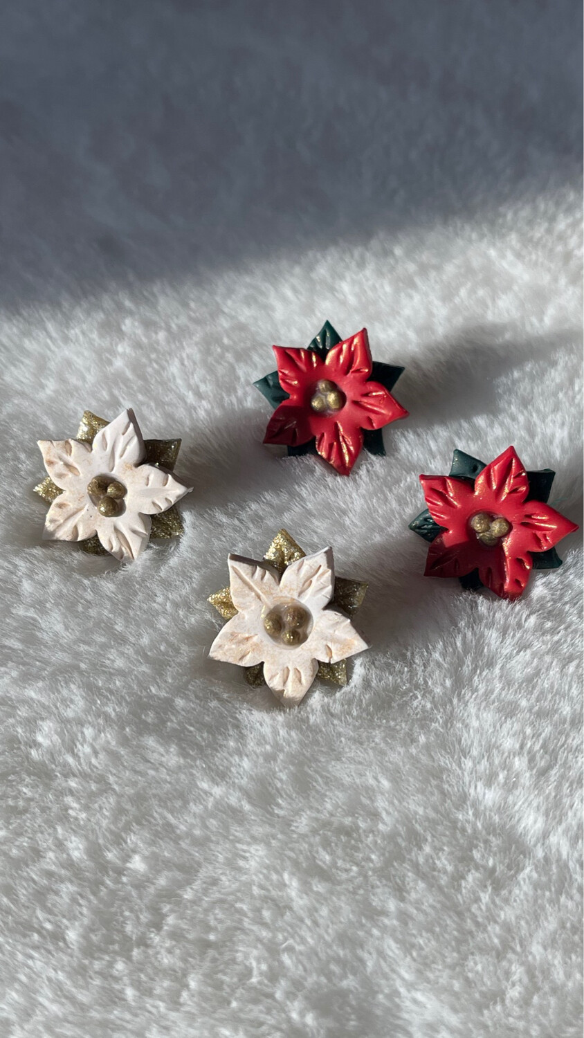 Poinsettia Earrings Set