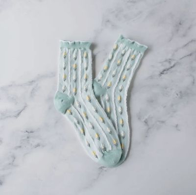 Pastel Floral Casual Socks