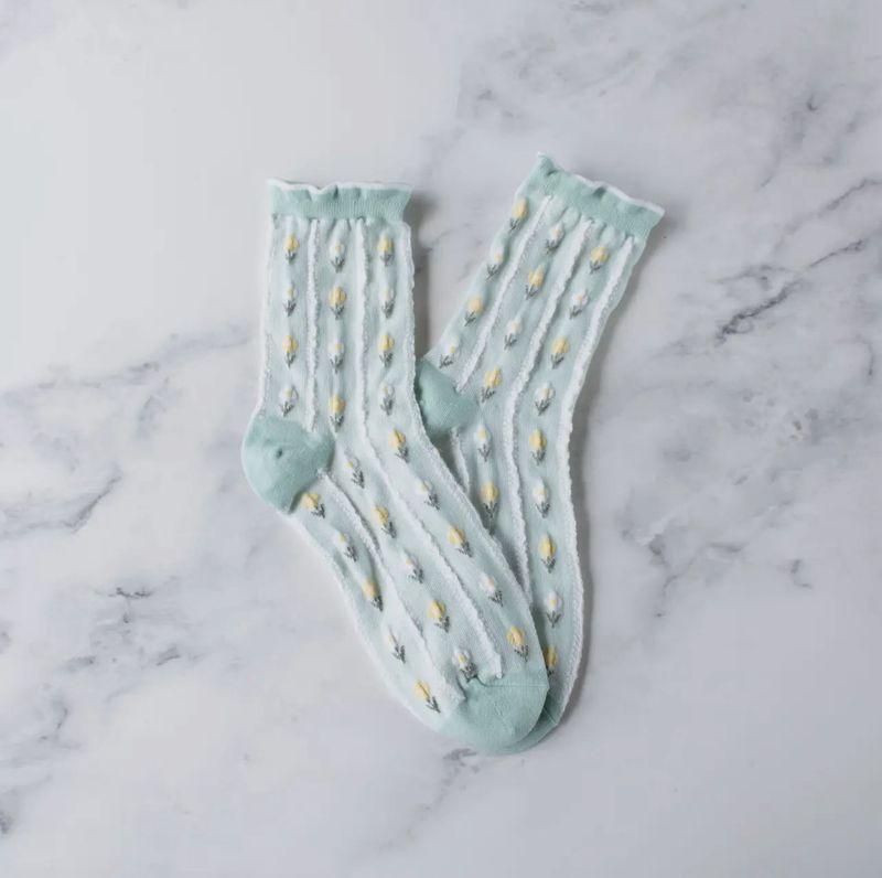 Pastel Floral Casual Socks