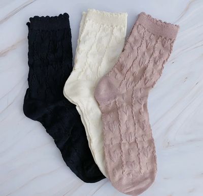 Heart Embossed Sock Set