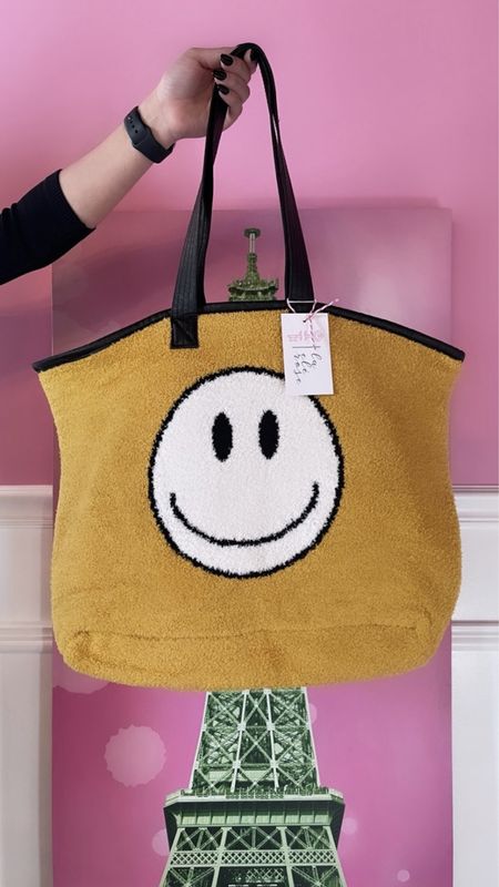 Smiley Tote Bag Yellow