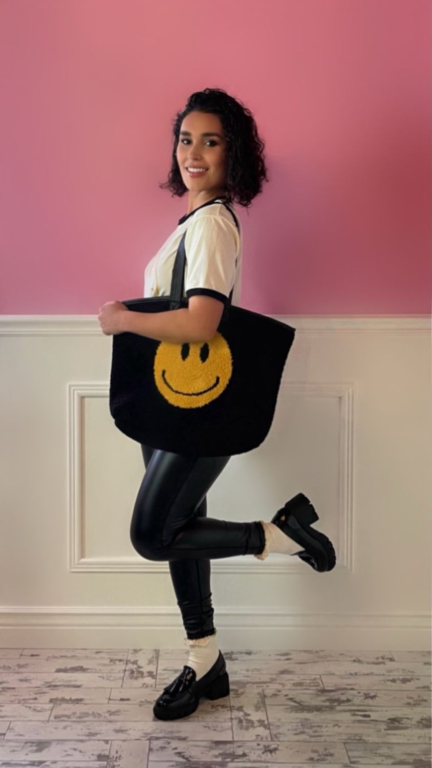 Smiley Tote Bag Black
