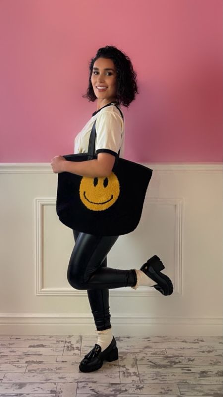 Smiley Tote Bag Black