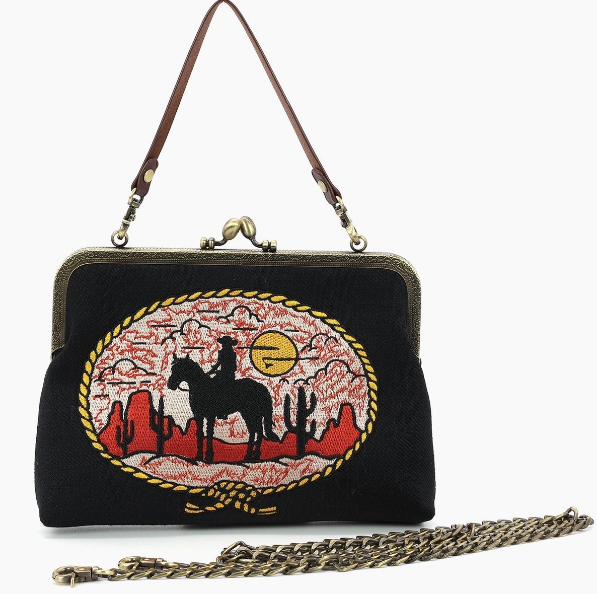 Howdy Cowgirl Kisslock Bag