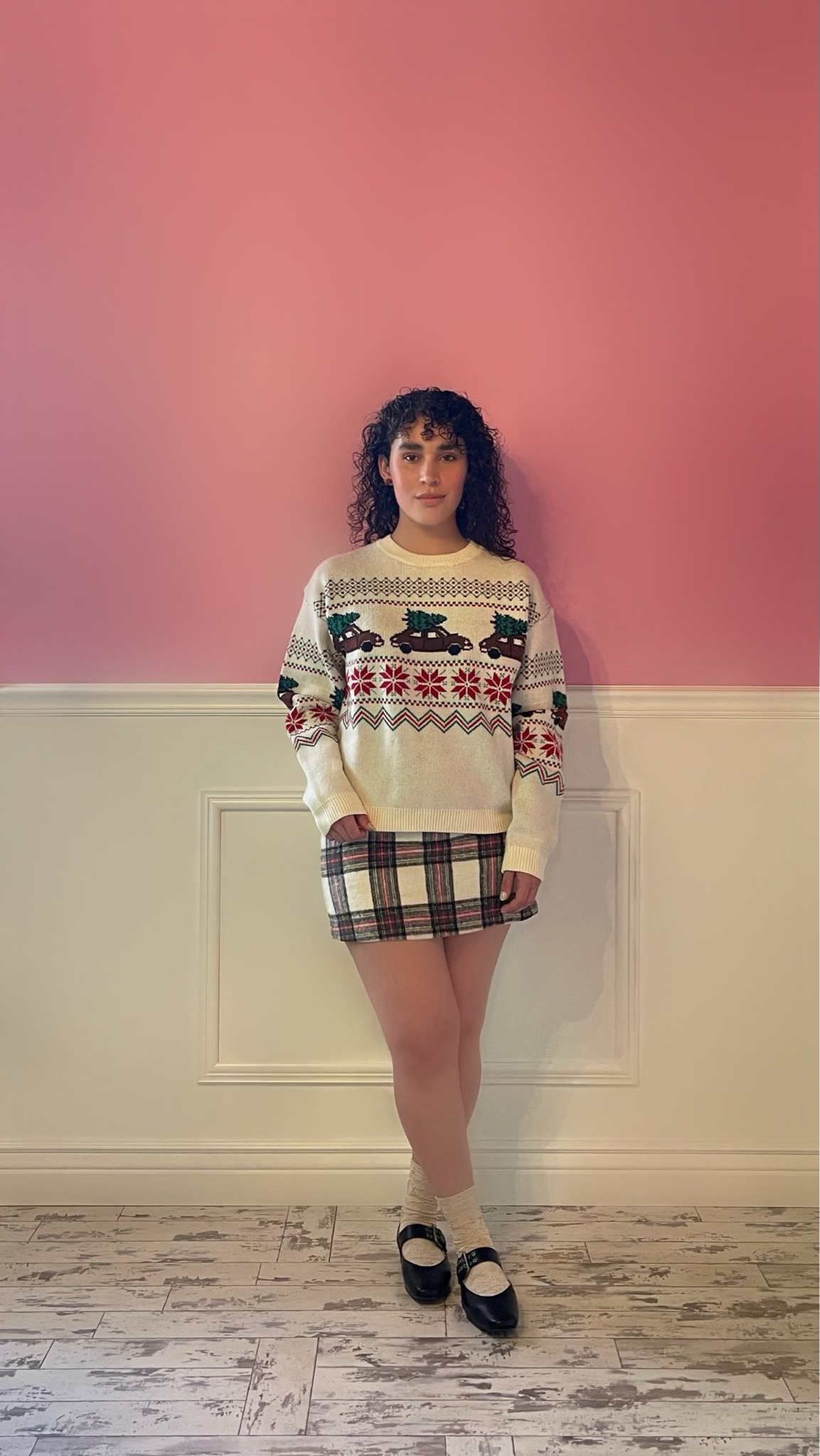 Brushed Plaid Mini Skirt