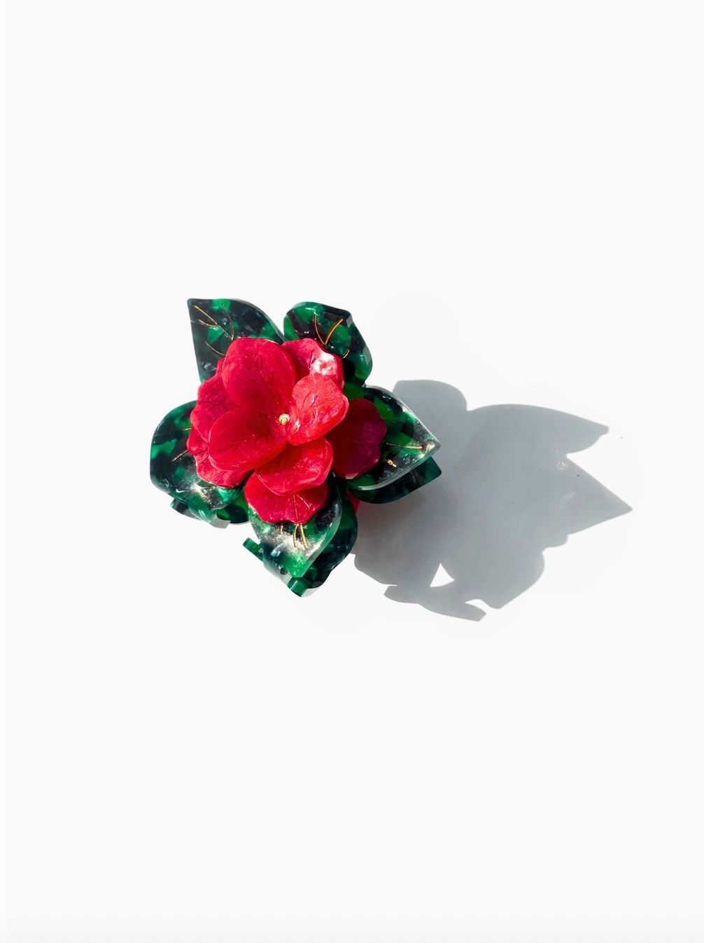 Poinsettia Claw Clip