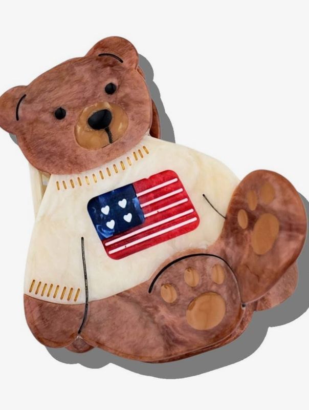 Americana Teddy Bear Clip