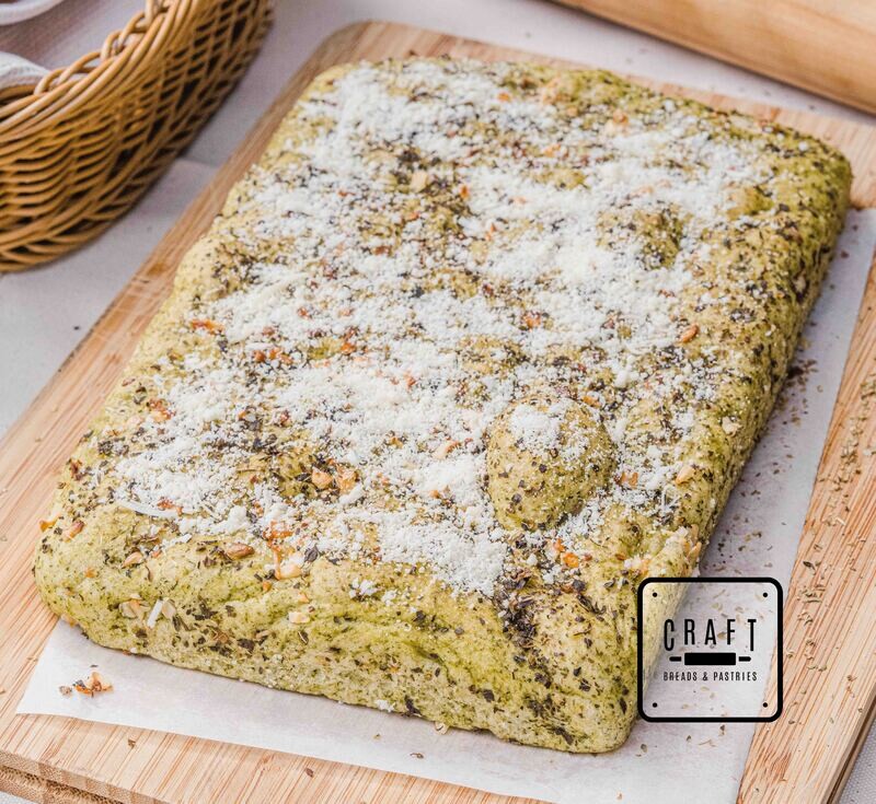 Malunggay-Pesto Focaccia
