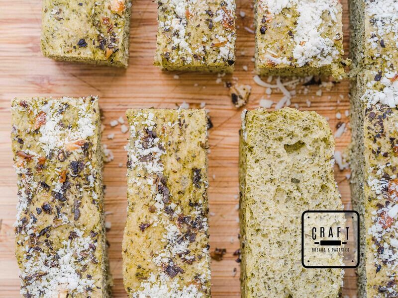 Malunggay-Pesto Focaccia