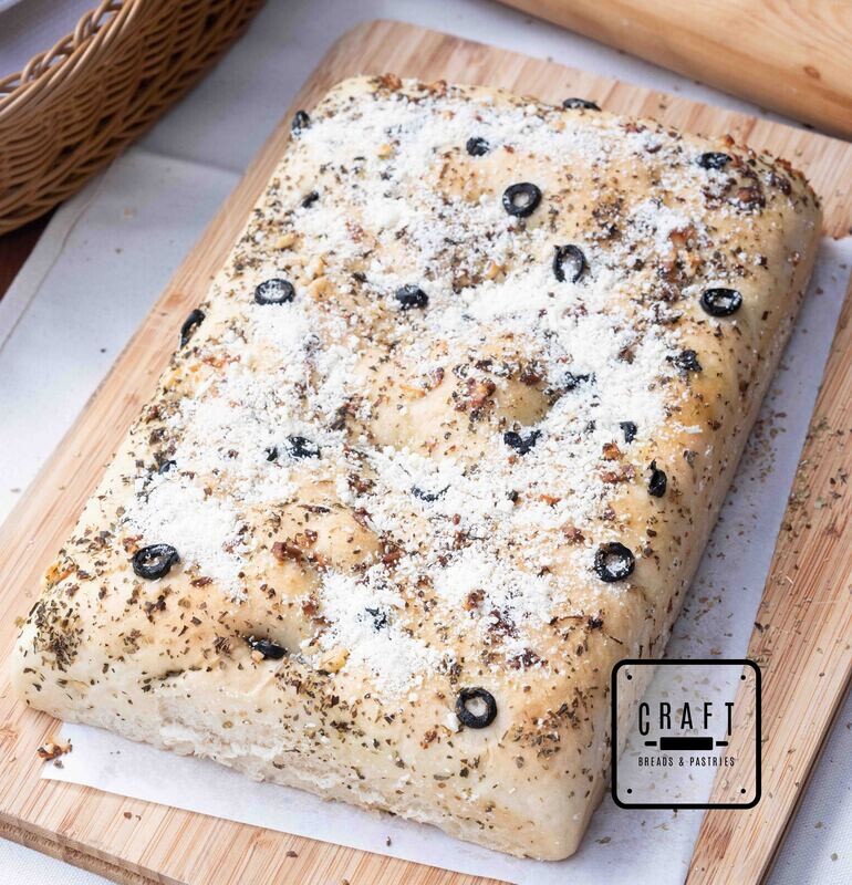 Parmesan &amp; Olive Focaccia