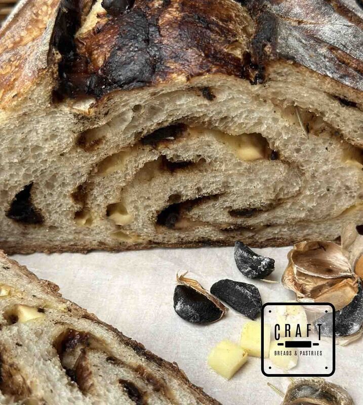 Black garlic and Cheddar Sourdough