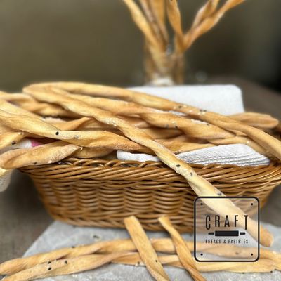 Black &amp; White Sesame Grissini