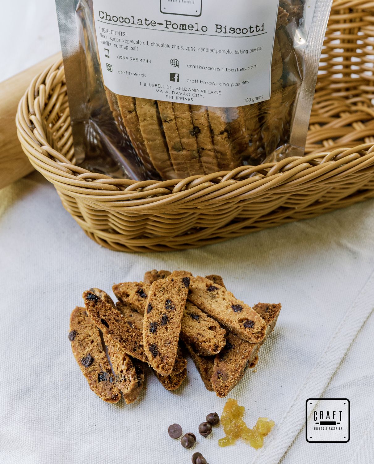 Chocolate Chip-Pomelo Biscotti