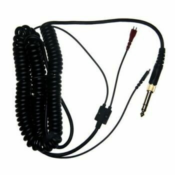 HD25 C Coiled cable copper with 3.5mm threaded plug with adapter