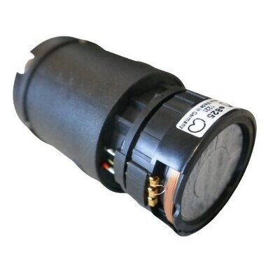 Sennheiser black cylindrical microphone capsule module with fine grill mesh sound inlet at front