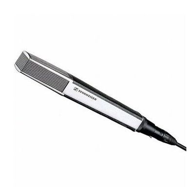 Sennheiser MD421 microphone with XLR cable  on a white background