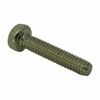 Long cheese head screw on a white background