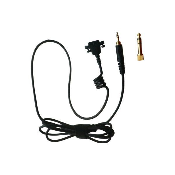 Sennheiser HD26 black straight headphone cable with mini jack, an adapter and a multi-pin ear-shell connector part 552746