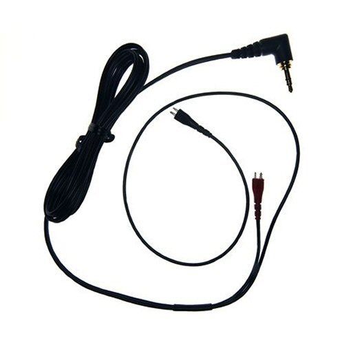 Sennheiser HD25 cable with ear-shell connectors of unequal cable lengths and a right angle 3.5mm jack