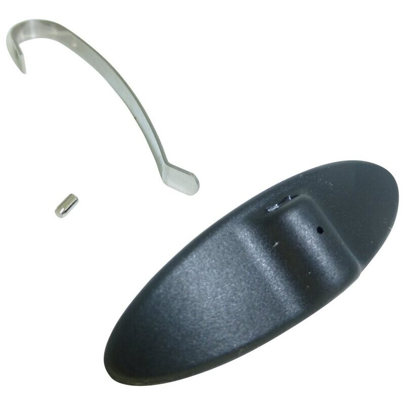 Sennheiser black plastic oval disc with metal hanger and fixing pin HMD26 single sided temple rest part 545722  