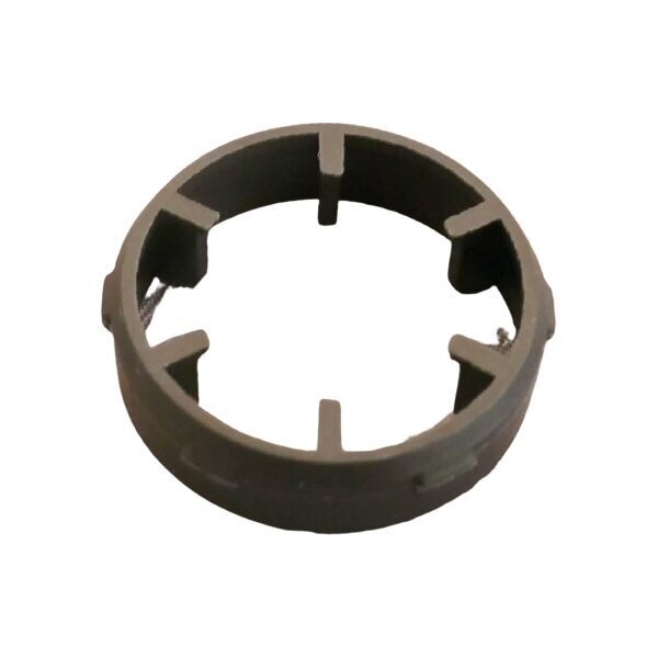 Sennheiser small round ring with spaced radial internal fins for a MKH 60 mic shown on a white background   (589019)