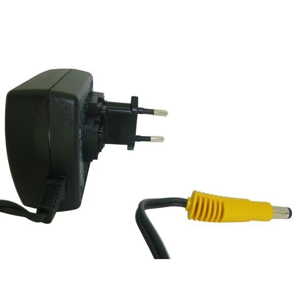 Sennheiser NT2-3 AC power adapter with 2 pin EU plug and a yellow coloured DC connector SKU 503157 for EM wireless receivers