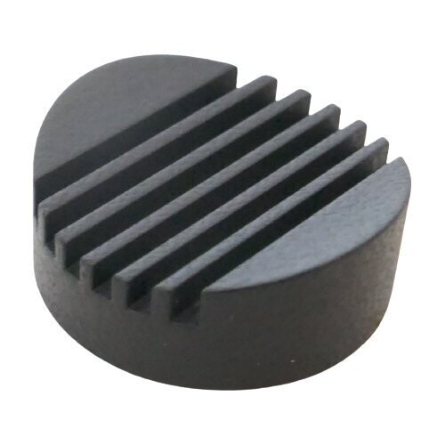 Angled view Sennheiser black metal slotted end cap sound inlet for MKH 416 / 816 microphones part number 019963