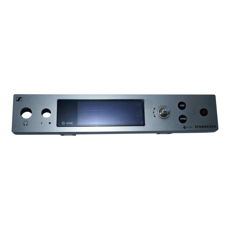 Sennheiser front panel module for EM30-500 G4 receiver with buttons and LCD plus screen cover on a white background