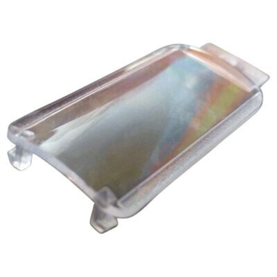 Sennheiser curved elongated transparent screen cover with side locating lugs for SKM5200 on a white background 