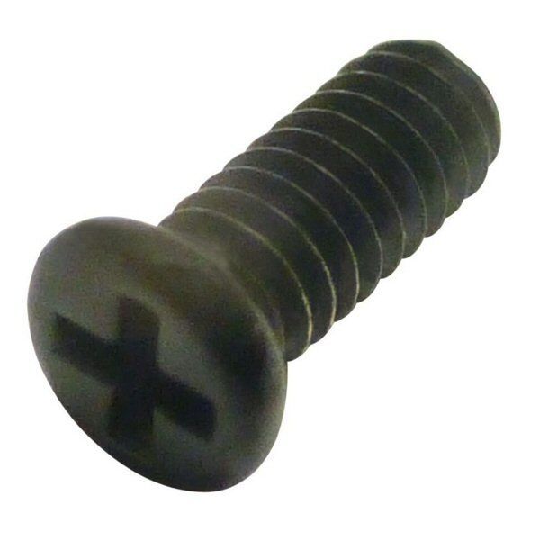 Sennheiser black cheese head screw with cross head slot on a white background