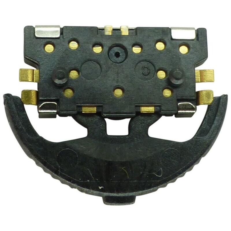 Sennheiser Black molded surface mount switch with SMD solder legs contact points and complex shape …