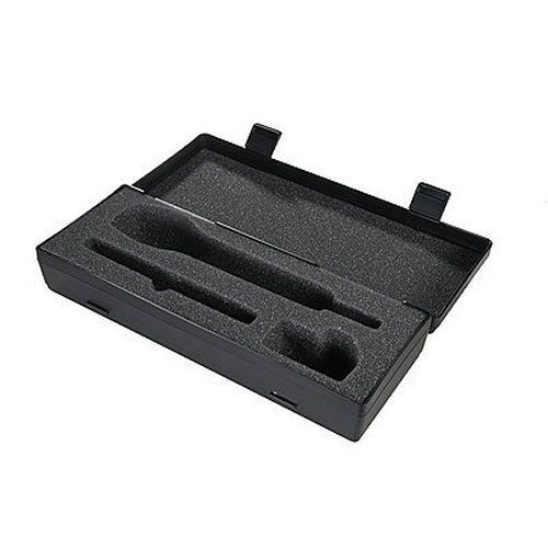 SKM 9000 Case with foam inlay and cut-outs Sennheiser open hard black plastic case with internal foam with cut-outs for SKM9000 mic and access…