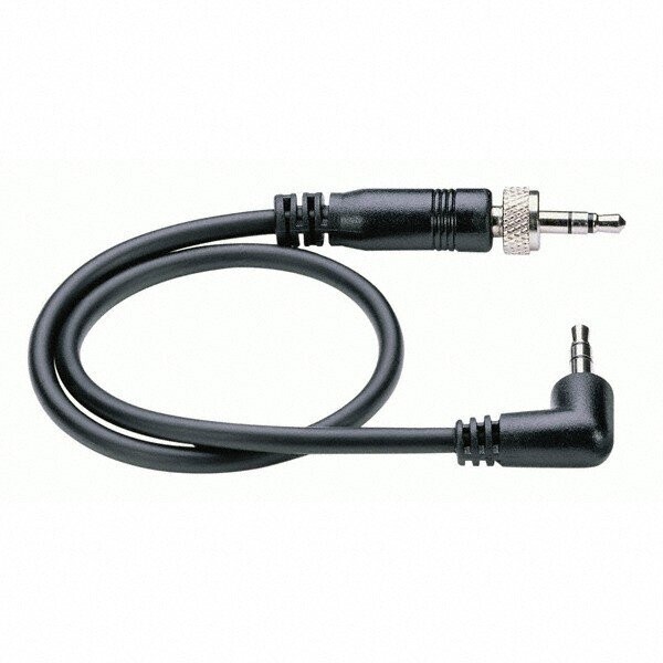 Sennheiser short black Line cable threaded mini jack to angled mini jack part number 554385