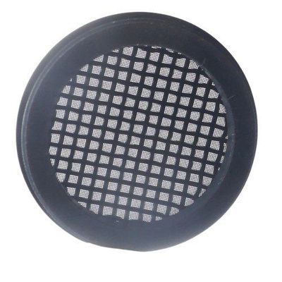 MKH 60 MKH 70 Sound Inlet Small round black circular frame with wire mesh and grid mic basket top on a white background