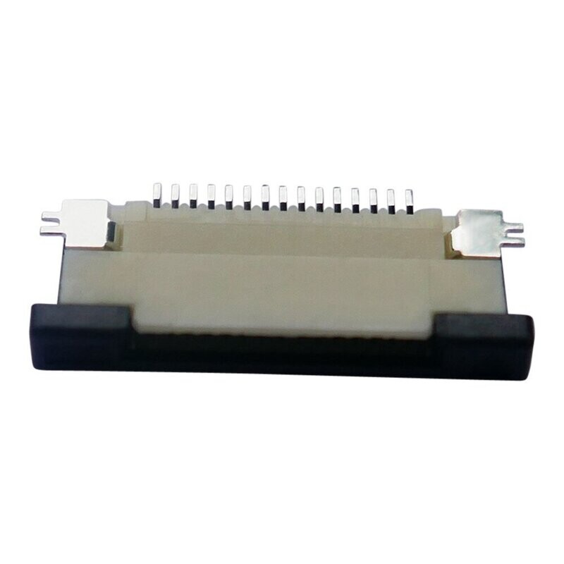 PCB mounted long solder mounted connector with 15 contact pins for tracks and black front plate part 072475